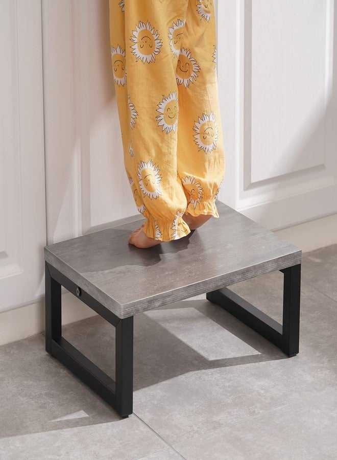 Snughome Wooden Step Stools for Adults Kids, Solid Portable Wooden Bedside Step Stool Adults Hold Up to 350 lb, One Step Foot Stool for Kitchen, Bedroom, Living Room, Bathroom - Self-Assembly(Grey) - Image 4